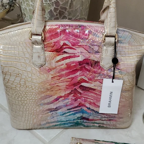 🧡💛 BRAHMIN ENTICE OMBRE Duxbury Satchel & Ady Wallet 💛🧡 - Picture 7 of 13